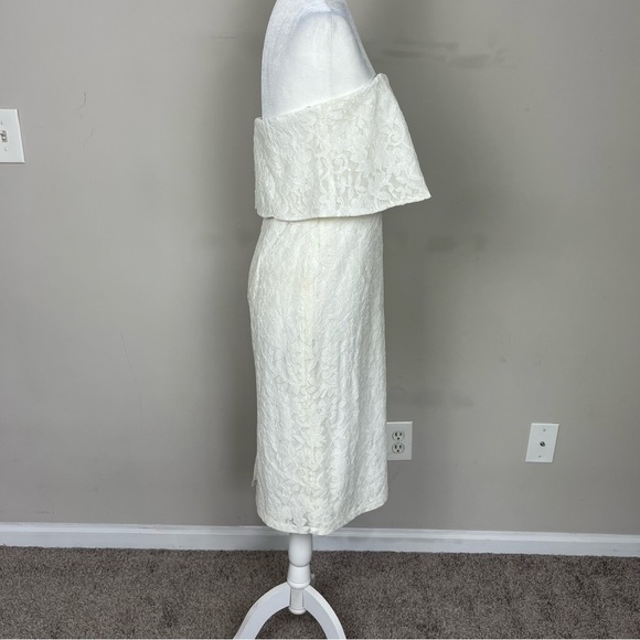 NWT LULUS LET’S GO OUT TONIGHT WHITE LACE STRAPLESS BODY CON DRESS SIZE MEDIUM - Picture 9 of 16